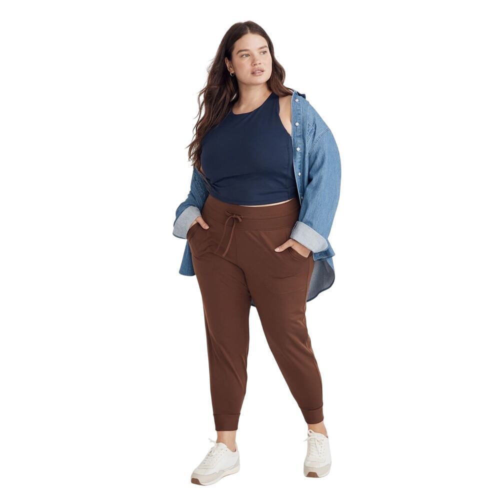 Madewell MWL Plus 3X Flex Joggers Cocoa Brown Lounge Pants Athleisure
